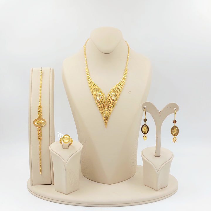 Ounce Leaf Set Made of 21K Gold by Saeed Jewelry 