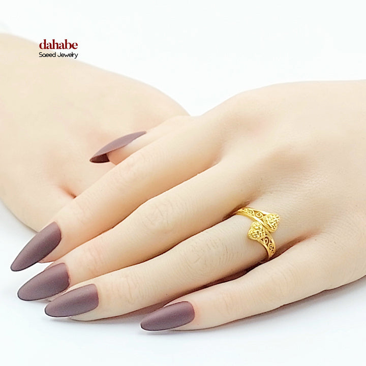 21K خاتم قلب اكسترا-مجوهرات الشيخ سعيد-Saeed Jewelry 
