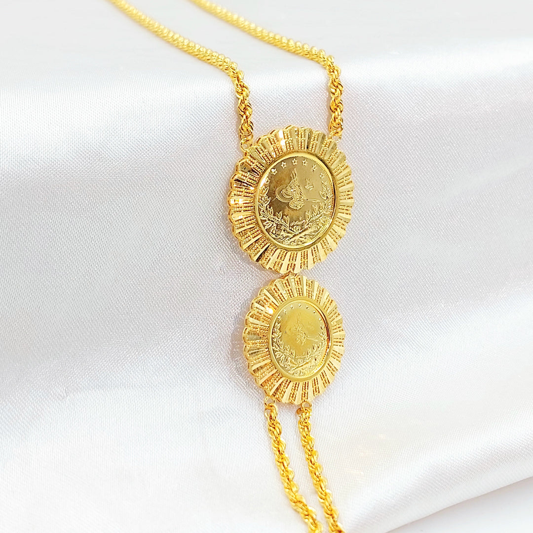 Rashadi Balls Necklace Made of 21K Gold by Saeed Jewelry 