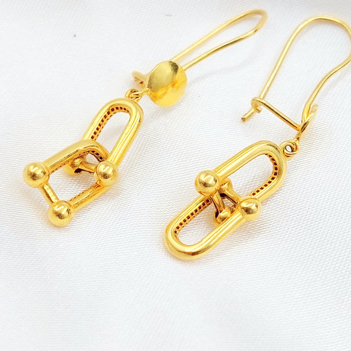 21K Gold Shackle Drop Earrings