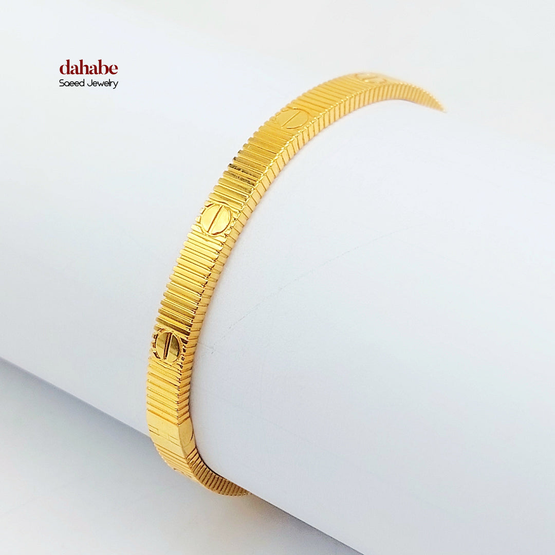 21K Gold Screw Motif Bangle Bracelet