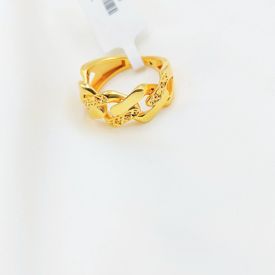 21K Gold Cuban Link Ring