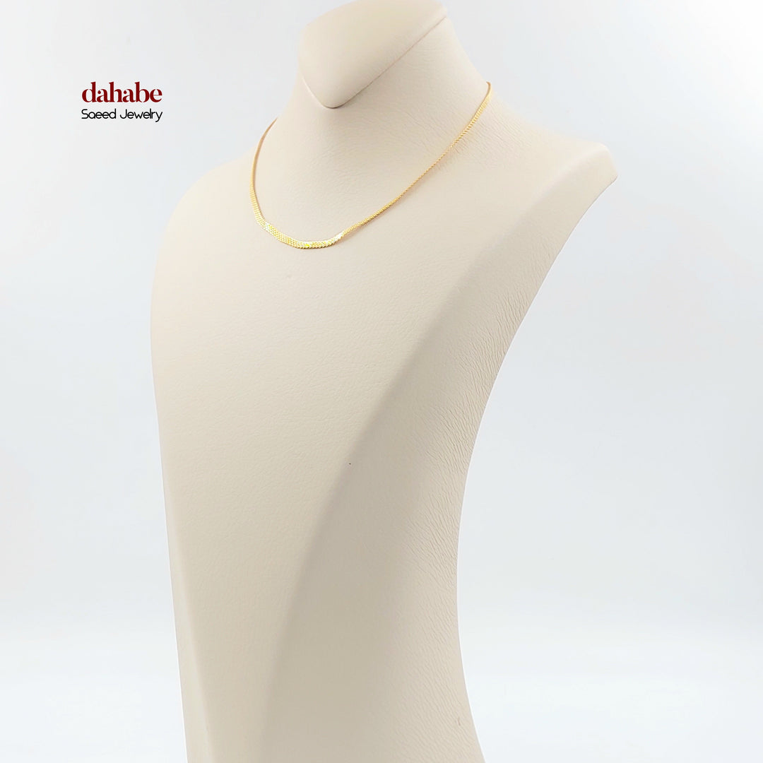 21K Gold 2.5mm Flat Chain Necklace