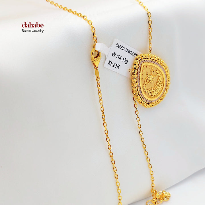 21K Gold Ottoman Teardrop Necklace