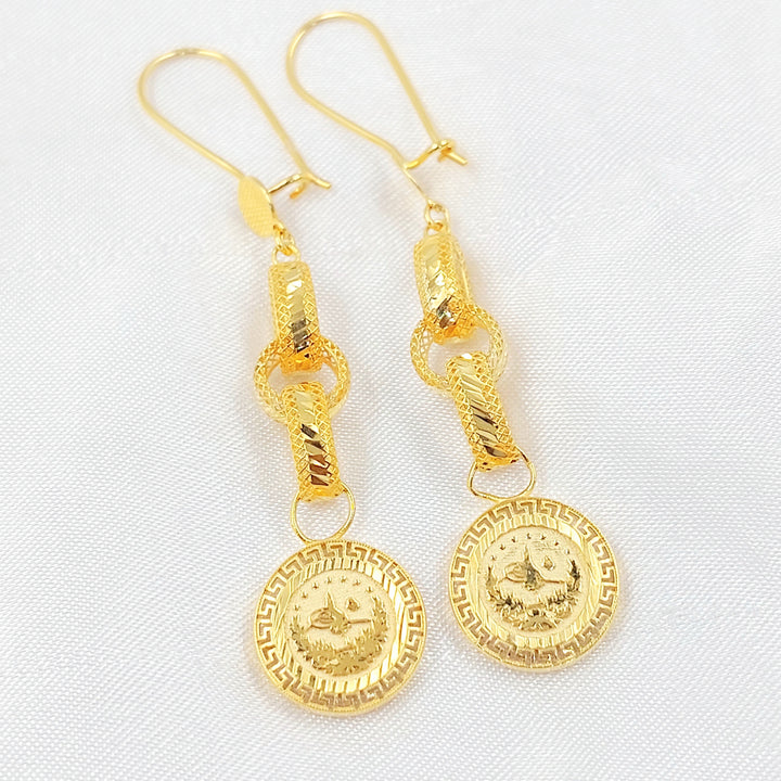 Rashadi Shankle Earrings Made of 21K Gold by Saeed Jewelry 