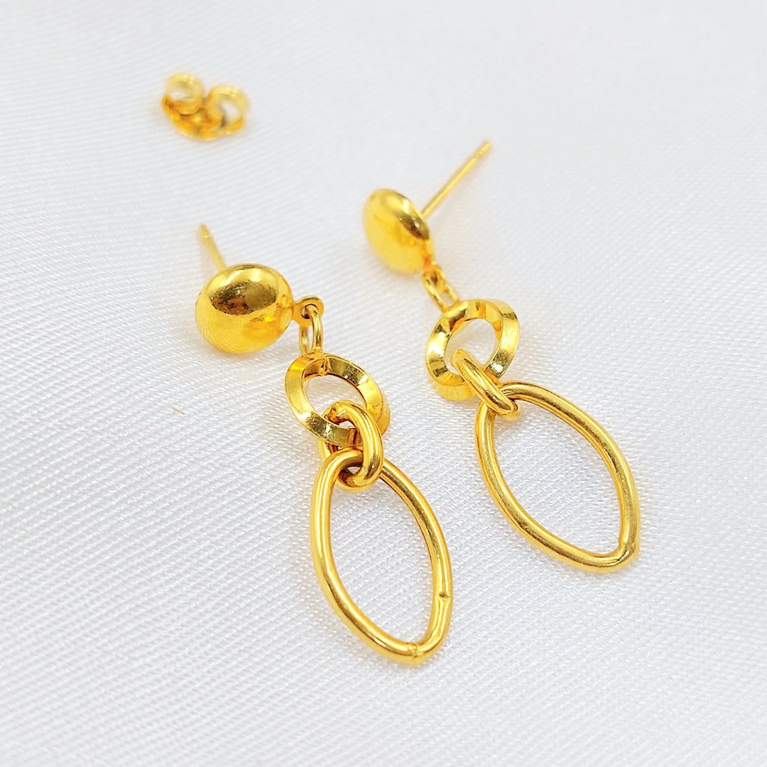 21K Gold Oval Drop Earrings