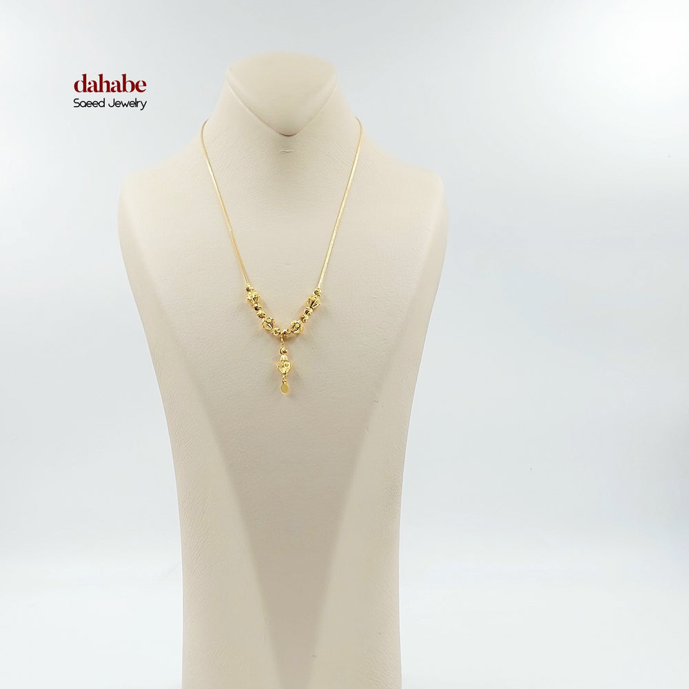 21K عقد مسبحة طابات-مجوهرات الشيخ سعيد-Saeed Jewelry 