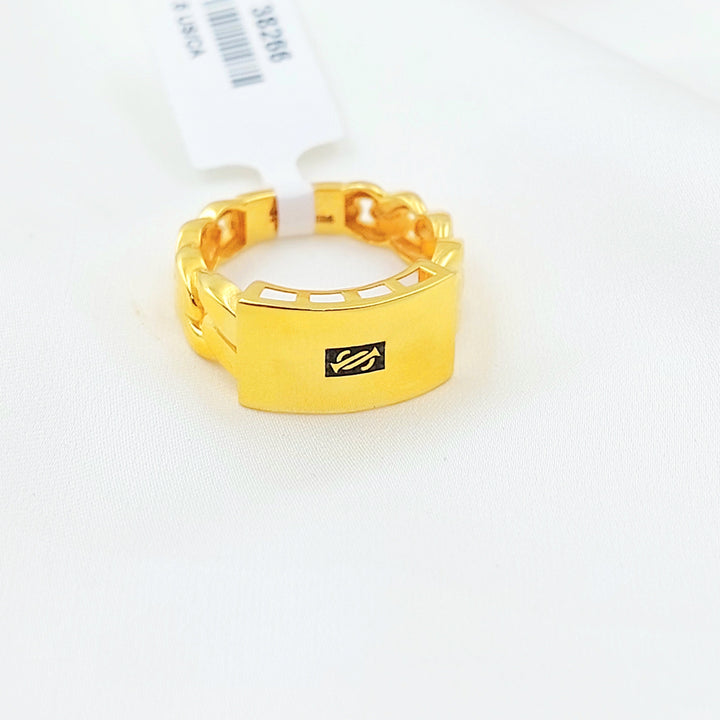 Deluxe Cuban Links Ring Made of 21K Gold by Saeed Jewelry 