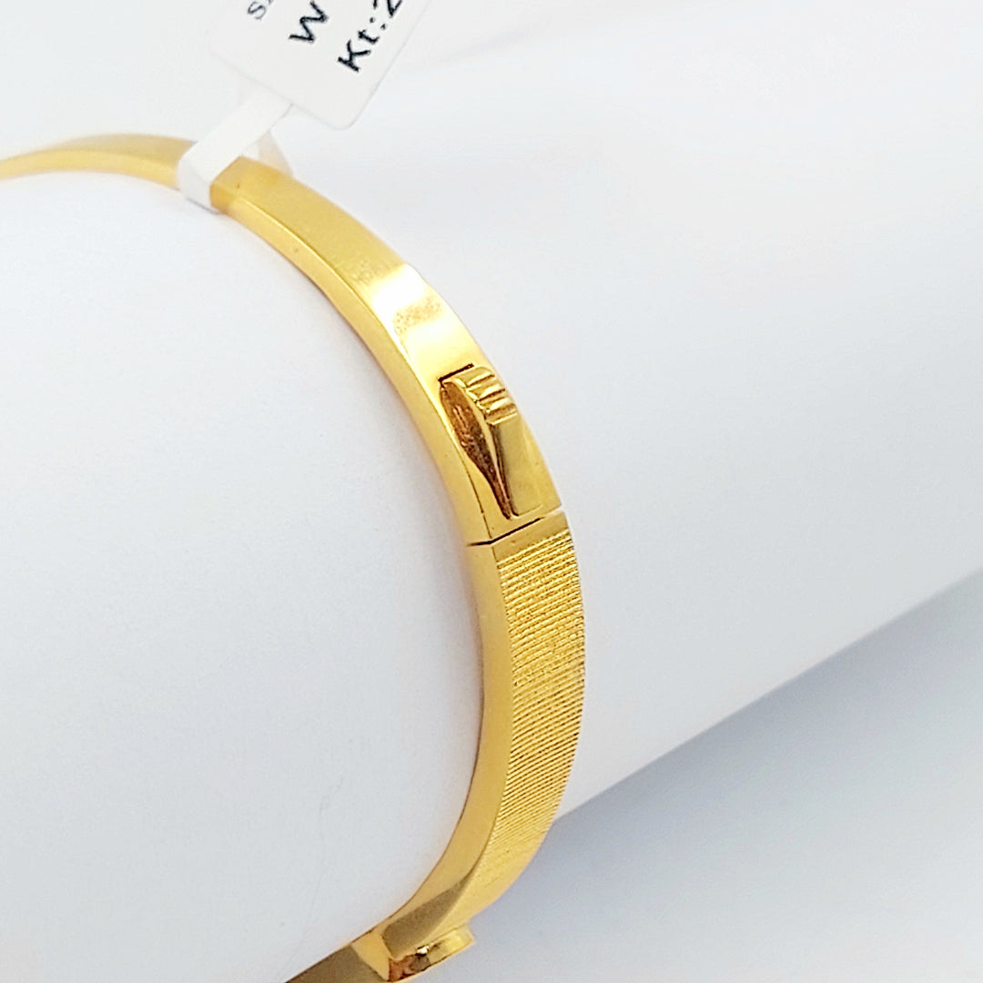 Plain Bangle Bracelet Made of 21K Gold by Saeed Jewelry 
