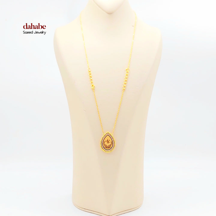 21K Gold Ottoman Teardrop Necklace