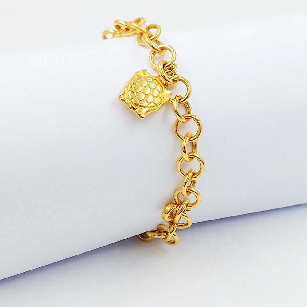 Butterfly Cuban Links Bracelet Made of 21K Gold by Saeed Jewelry 