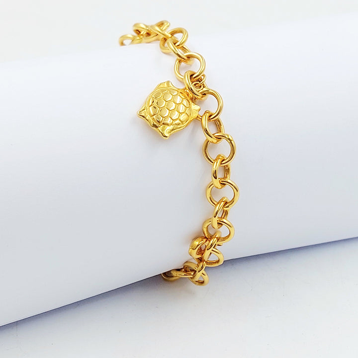 Butterfly Cuban Links Bracelet Made of 21K Gold by Saeed Jewelry 