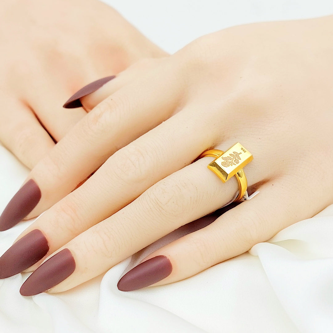 21K Gold Rosa Bar Ring