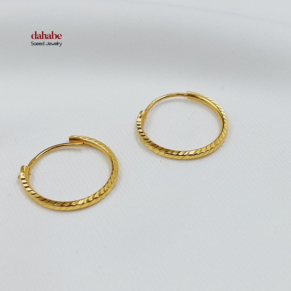 21K حلق ذبلة-مجوهرات الشيخ سعيد-Saeed Jewelry 