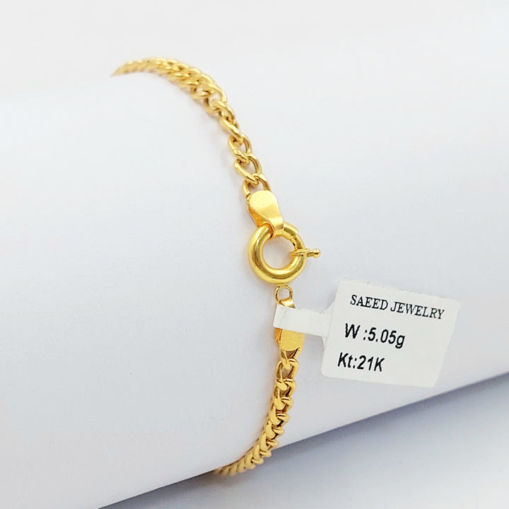 Ounce Bracelet Made of 21K Gold by Saeed Jewelry 