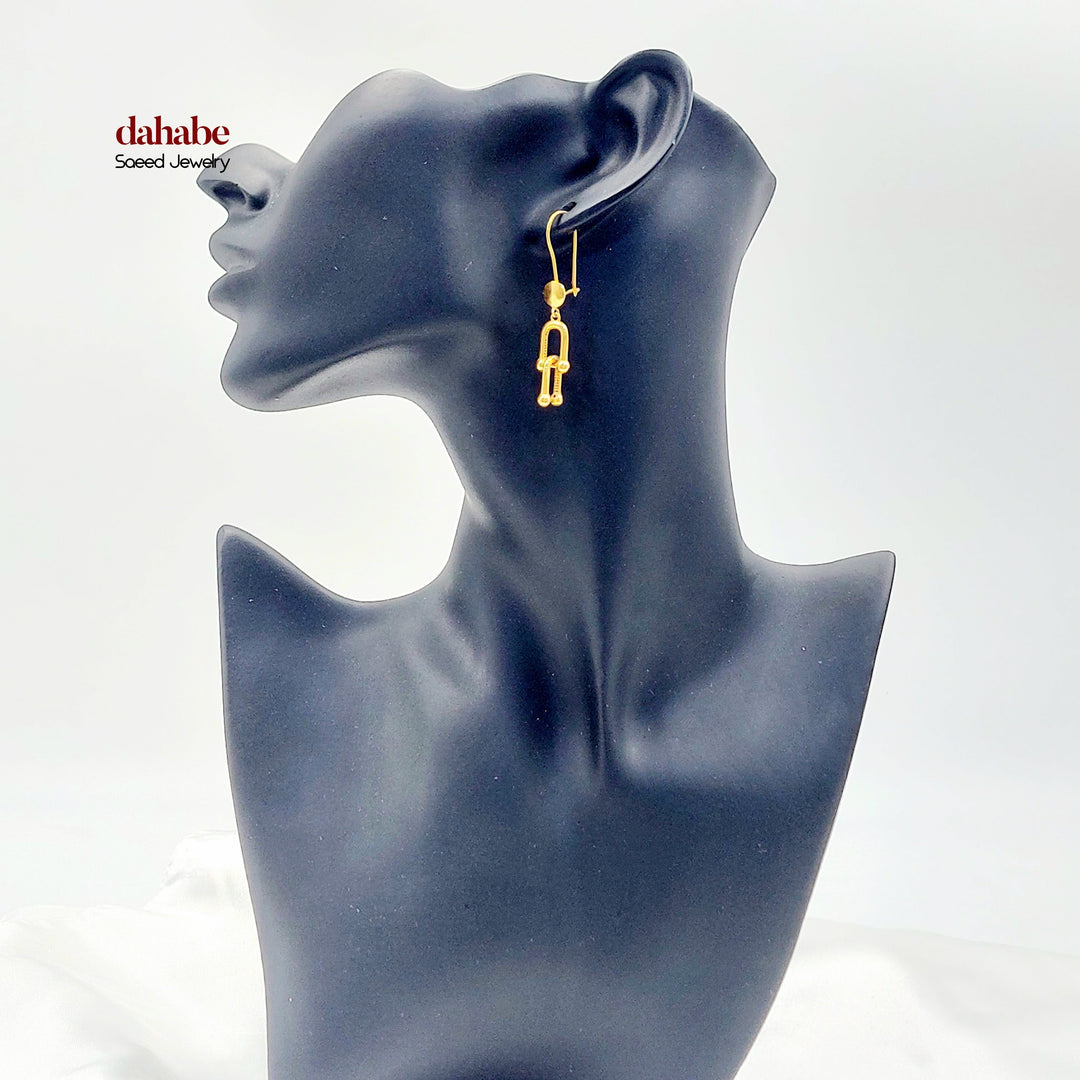 21K Gold Shackle Drop Earrings