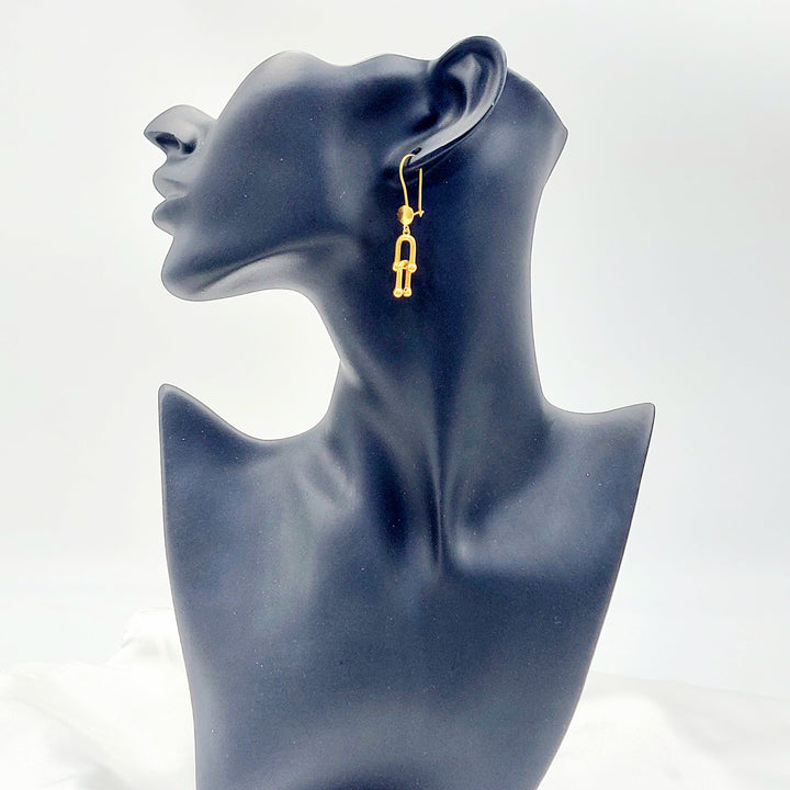 21K Gold Shackle Drop Earrings