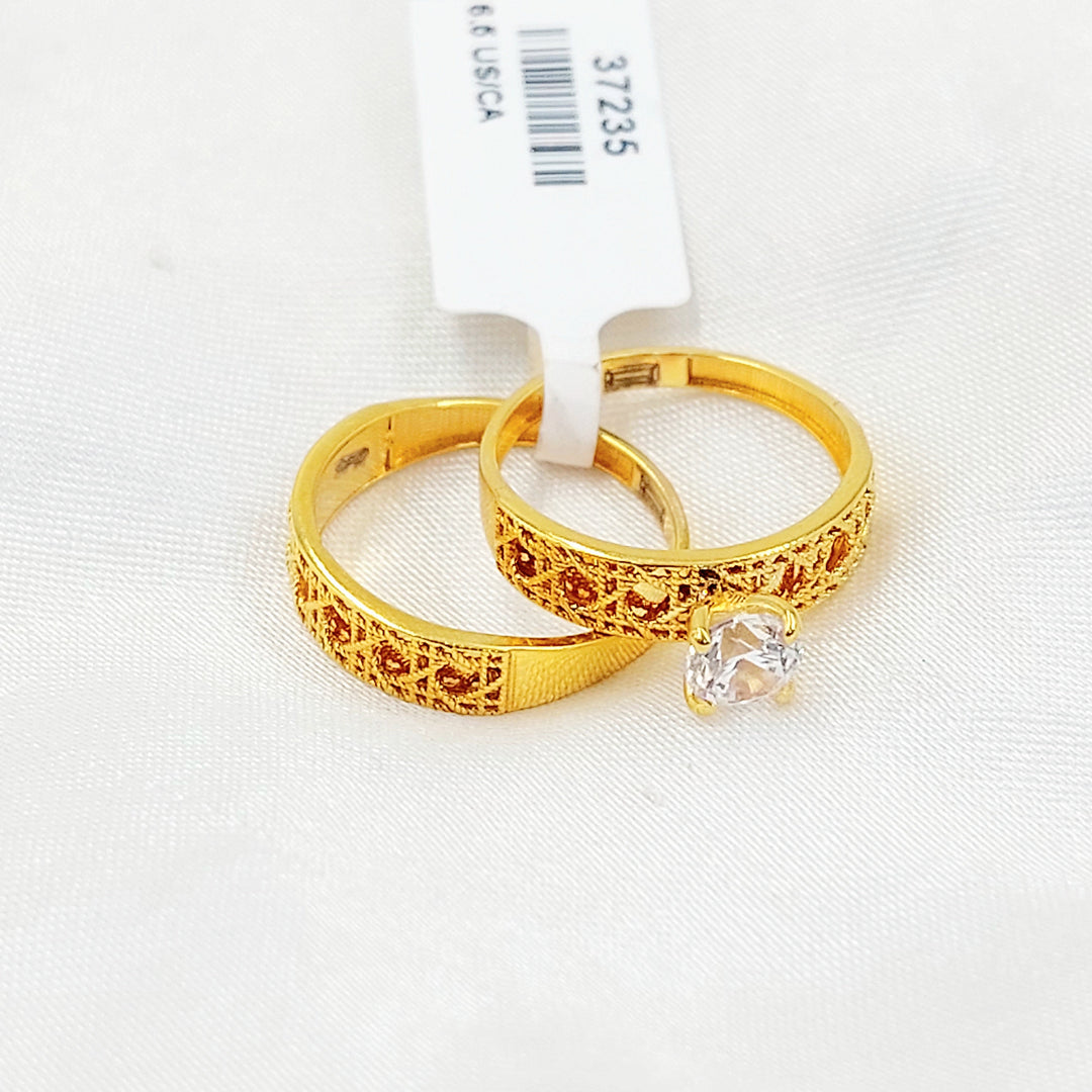 Deluxe Twins Wedding Ring Made of 21K Gold by Saeed Jewelry 