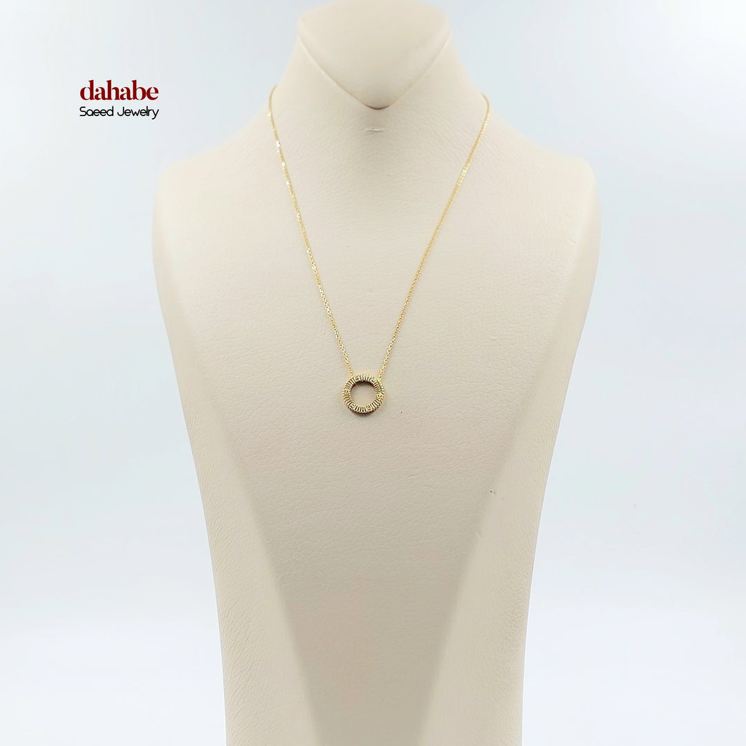 21K Gold Figaro Circle Necklace