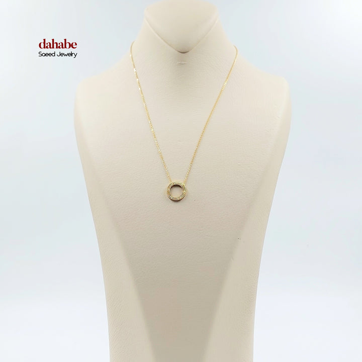 21K Gold Figaro Circle Necklace
