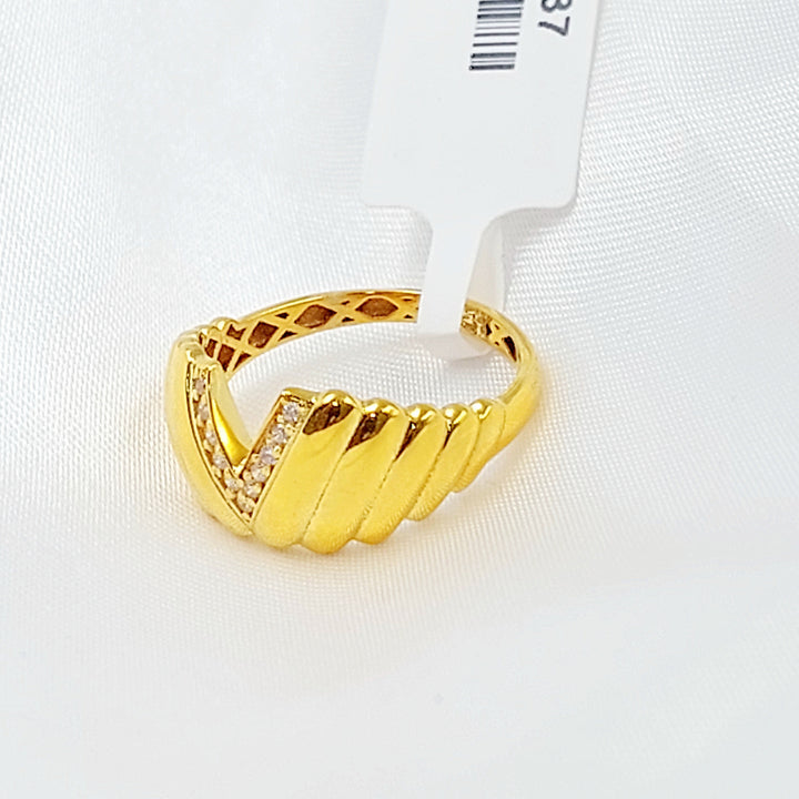 21K خاتم اكسترا مرصع-مجوهرات الشيخ سعيد-Saeed Jewelry 