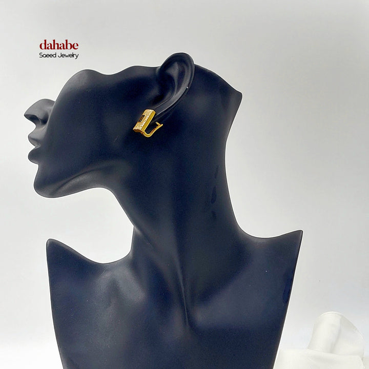 Enameled & Zircon Studded Shankle Earrings