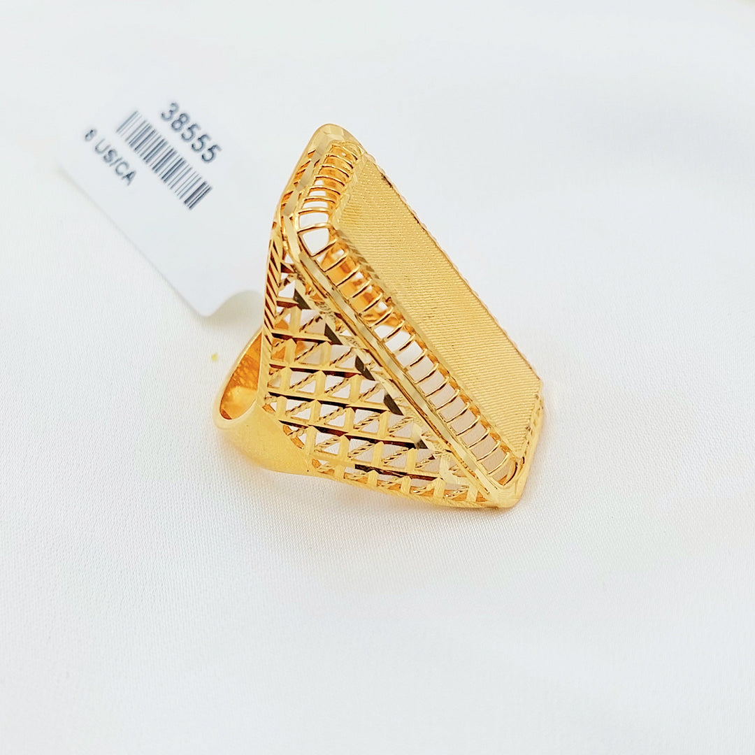 21K Gold Pyramid Openwork Ring