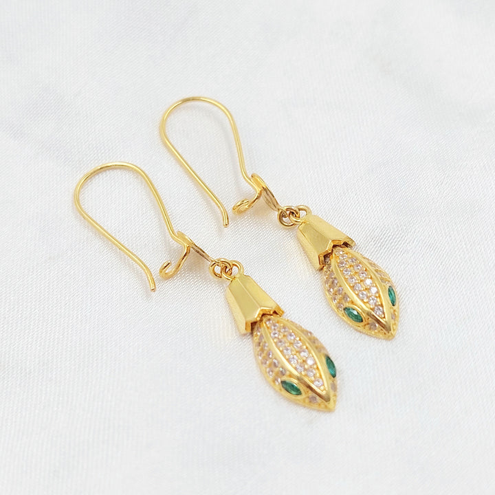 Snake Shankle Earrings Made of 21K Gold by Saeed Jewelry 
