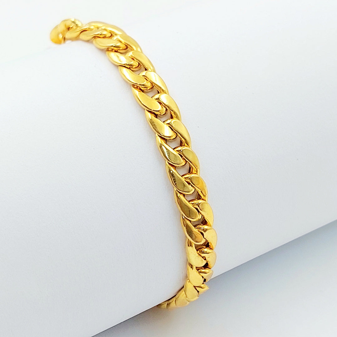 Cuban Links Bracelet Made of 21K Gold by Saeed Jewelry 