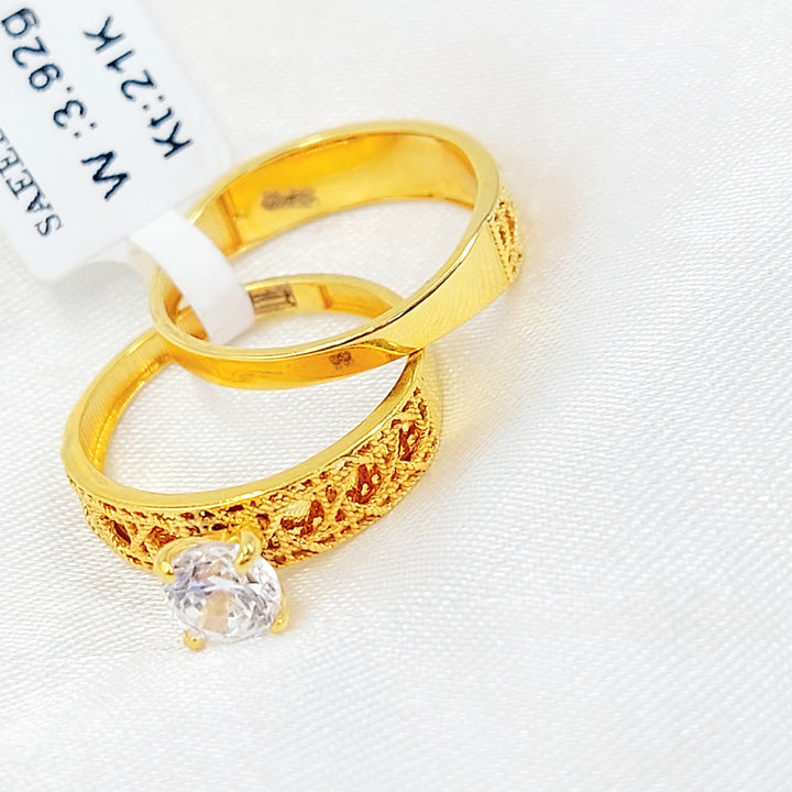 Deluxe Twins Wedding Ring Made of 21K Gold by Saeed Jewelry 