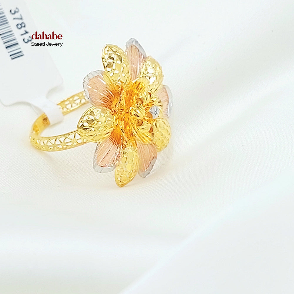 21K خاتم وردة اكسترا-مجوهرات الشيخ سعيد-Saeed Jewelry 