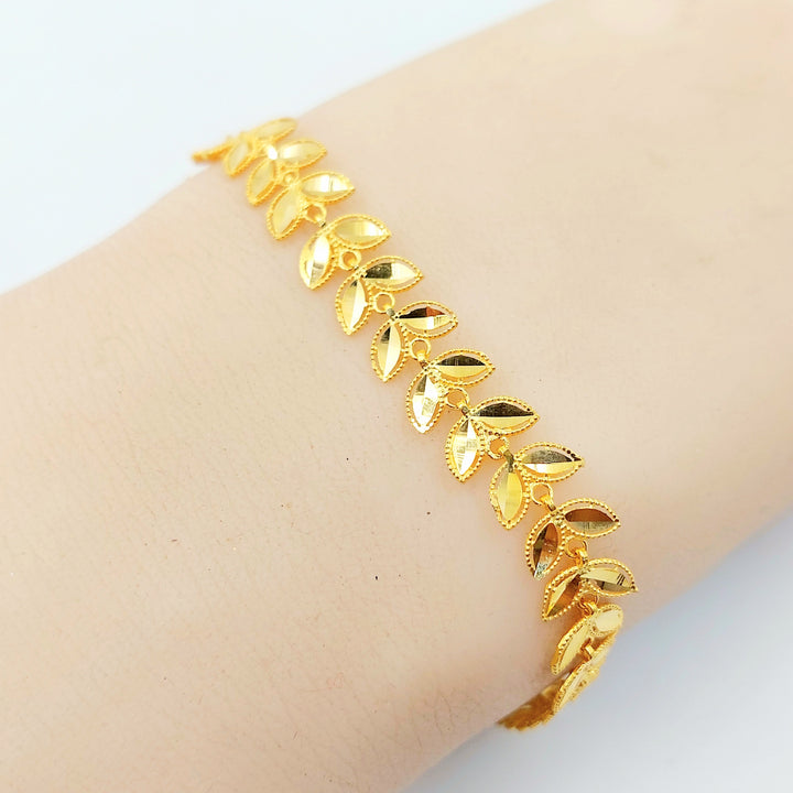 Leaf Bracelet Made of 21K Gold by Saeed Jewelry 