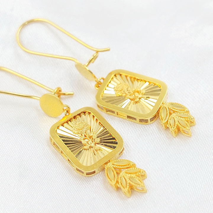 Ounce Shankle Earrings Made of 21K Gold by Saeed Jewelry 