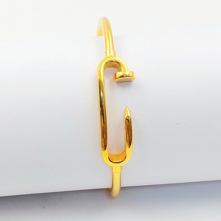 Nail Bangle Bracelet Made of 21K Gold by Saeed Jewelry 