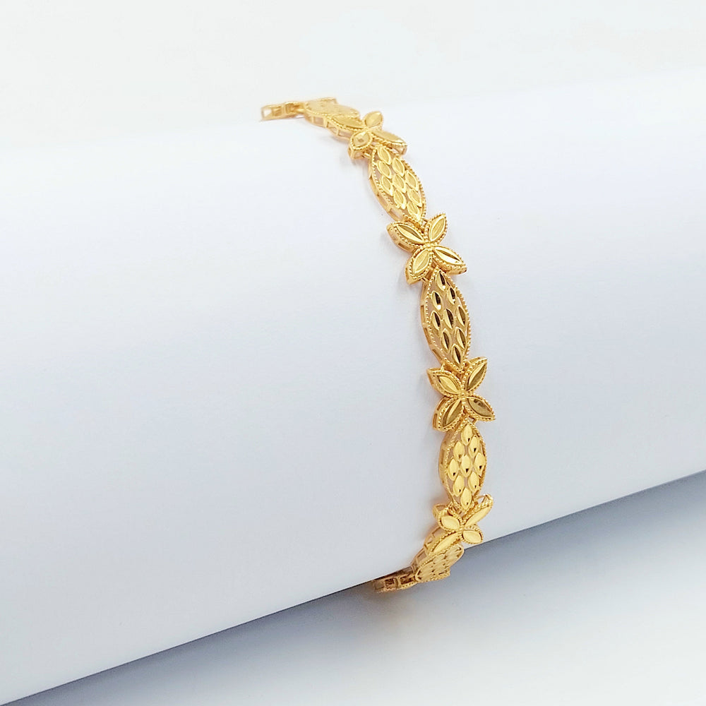 21K اسوارة ورق الشجر-مجوهرات الشيخ سعيد-Saeed Jewelry 