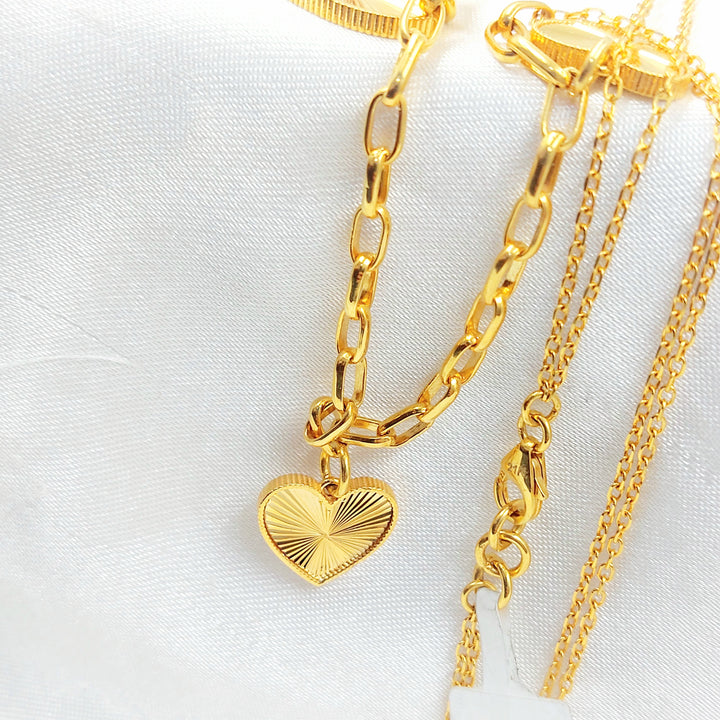 Heart Joy Necklace Made of 21K Gold by Saeed Jewelry 