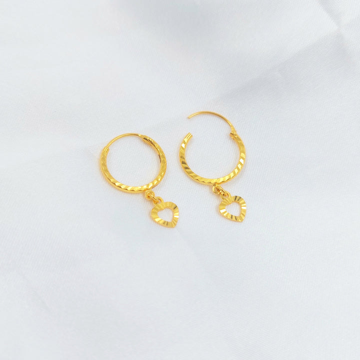 21K حلق ذبلة-مجوهرات الشيخ سعيد-Saeed Jewelry 