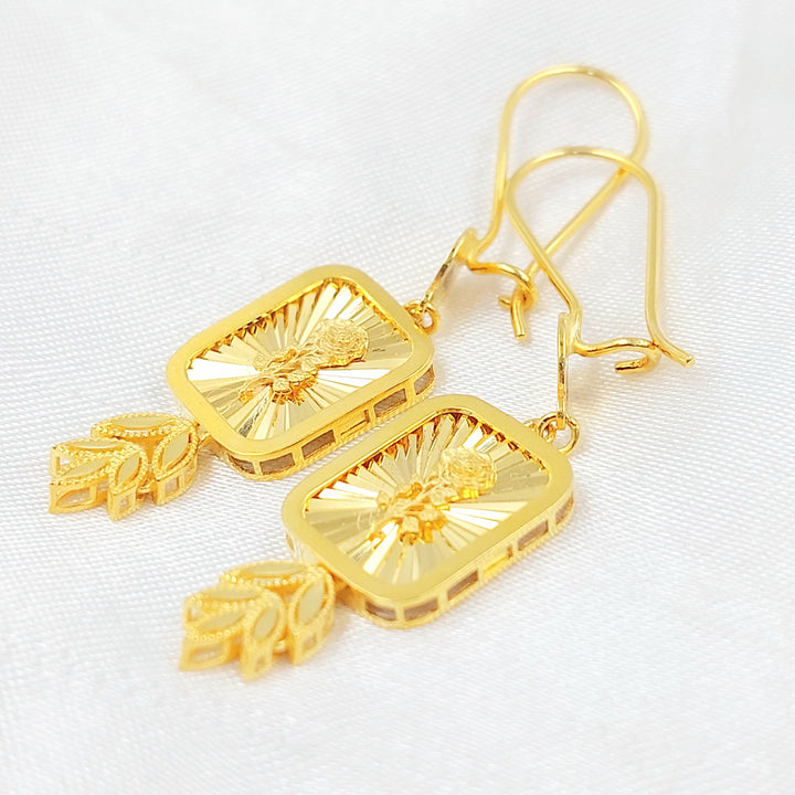 Ounce Shankle Earrings Made of 21K Gold by Saeed Jewelry 