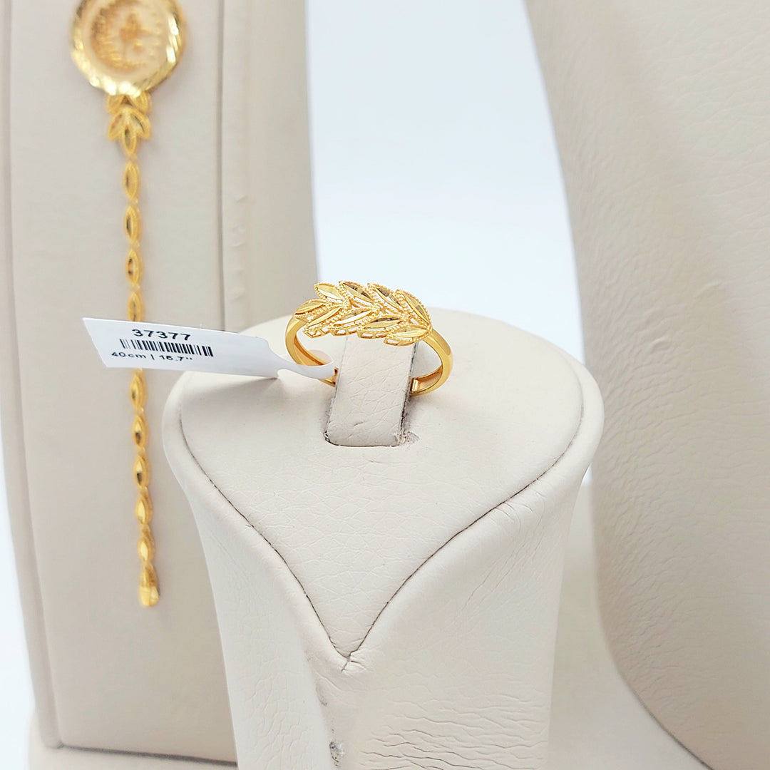 Rashadi Leaf Set Made of 21K Gold by Saeed Jewelry 