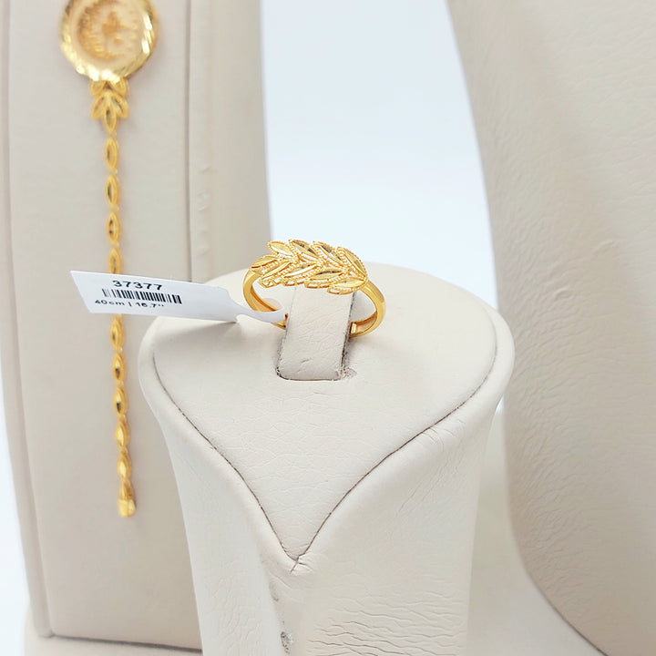 Rashadi Leaf Set Made of 21K Gold by Saeed Jewelry 