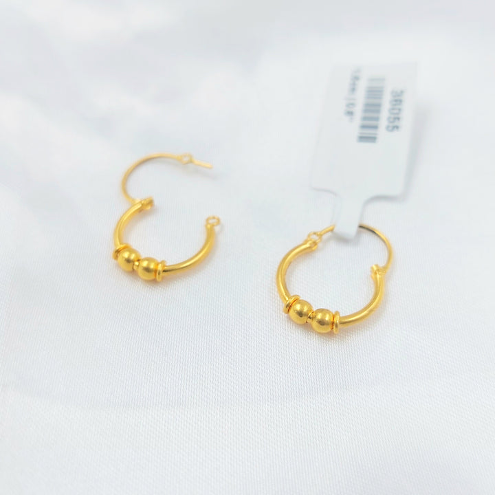 21K حلق ذبلة-مجوهرات الشيخ سعيد-Saeed Jewelry 