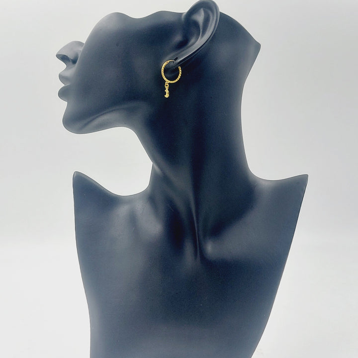 21K حلق ذبلة دنانديش-مجوهرات الشيخ سعيد-Saeed Jewelry 