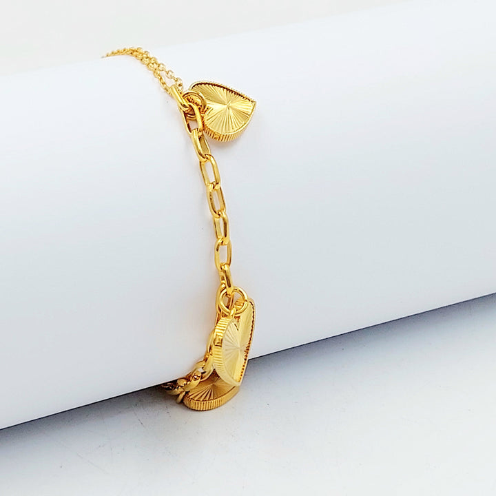 Heart Joy Bracelet Made of 21K Gold by Saeed Jewelry 