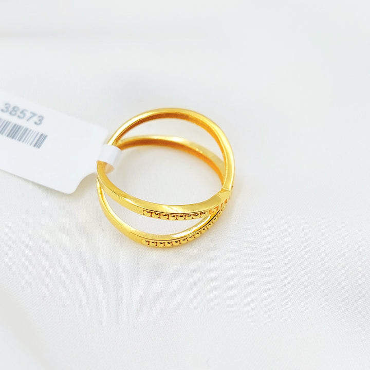 21K Gold Crossover Ring