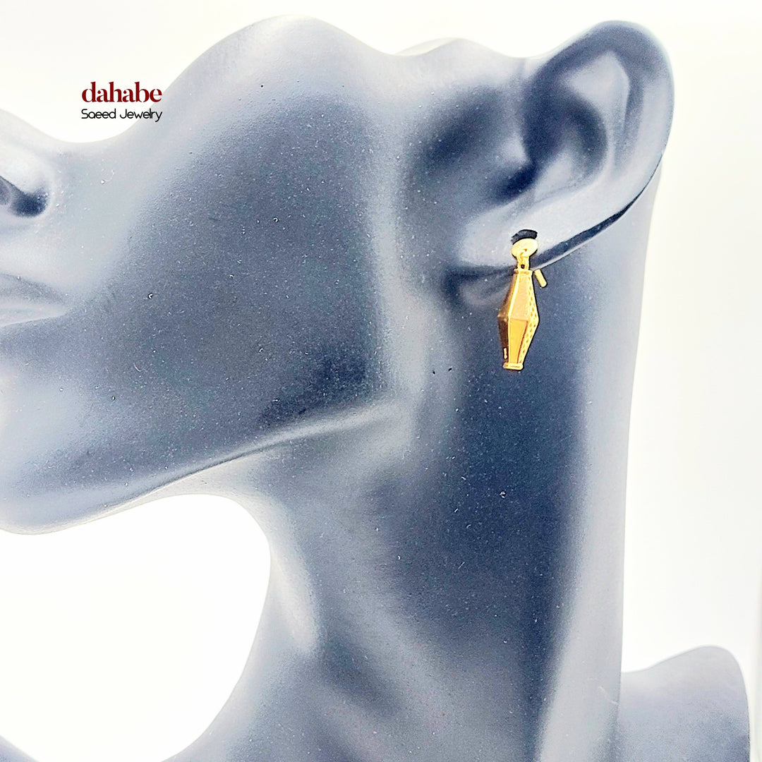 21K Gold Faceted Drop Earrings
