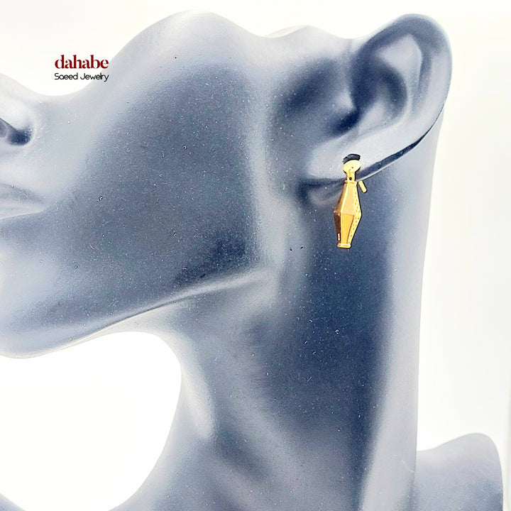 21K Gold Faceted Drop Earrings