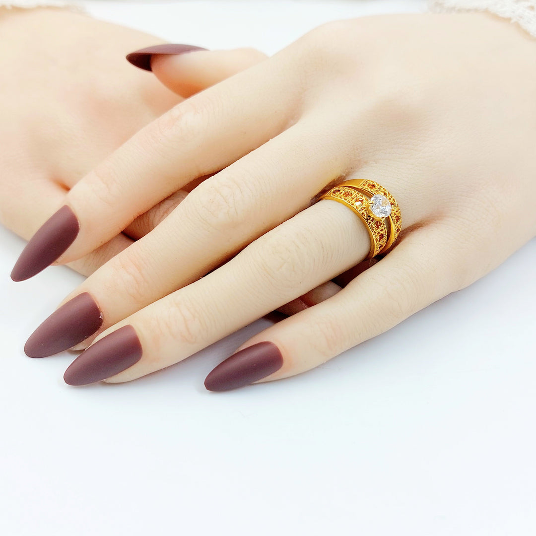 Deluxe Twins Wedding Ring Made of 21K Gold by Saeed Jewelry 