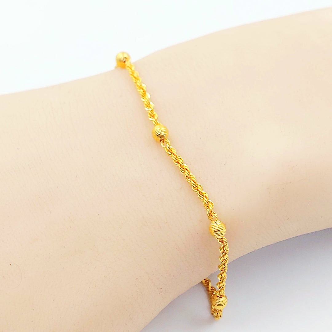 Balls Rope Bracelet Made of 21K Gold by Saeed Jewelry 