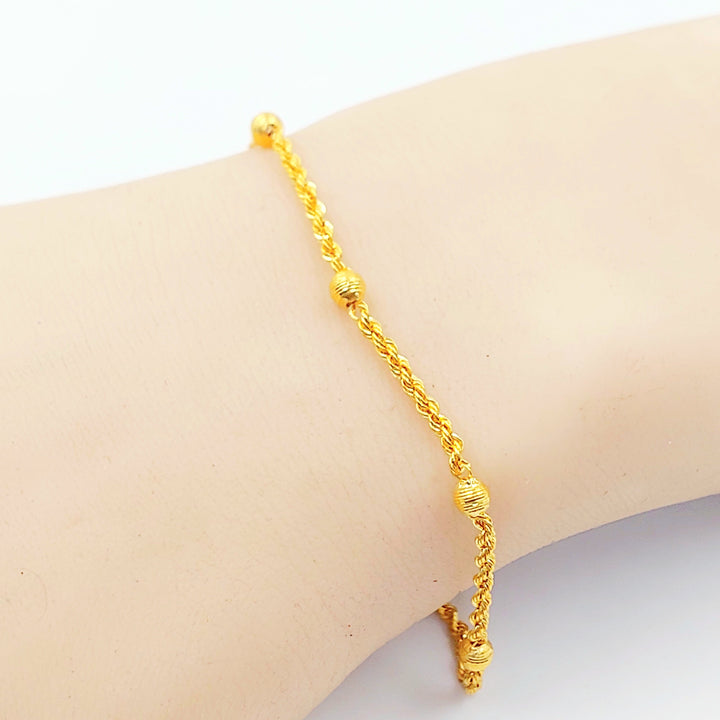 Balls Rope Bracelet Made of 21K Gold by Saeed Jewelry 