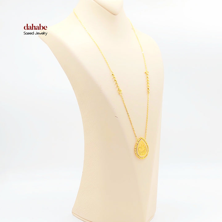 21K Gold Ottoman Teardrop Necklace